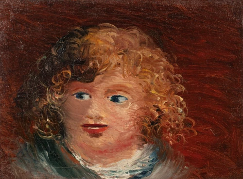 image Portrait de Boby aux cheveux frisés, col bleu