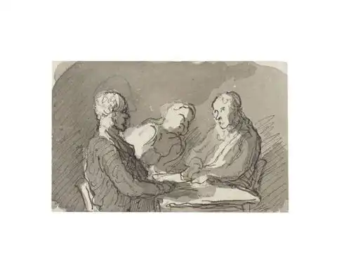image Étude pour 'Joueurs de Domino' (Les trois joueurs)